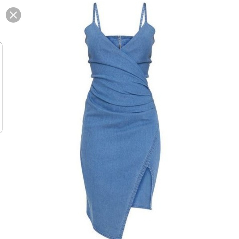 Amalia Blue Strappy Cami Denim Dress